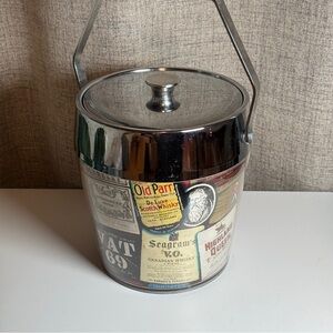 Vintage 70s Whiskey Label Ice Bucket